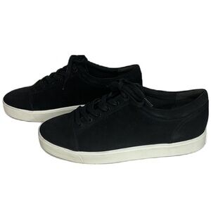 Vince Womens Suede Lace Up Platform Skate Sneaker Size 7 M Black White